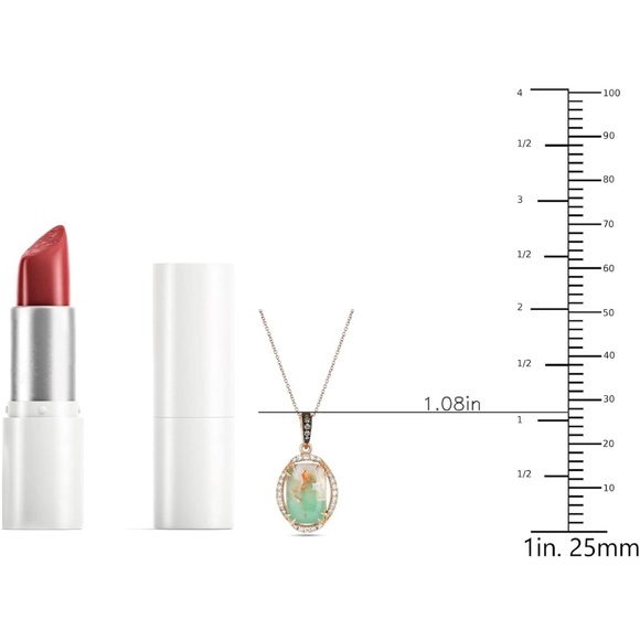 14k Levian Strawberry Gold Vanilla Chocolate Peacock Pendant Necklace - Picture 5 of 6